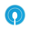 Spoon on circle plate Vector Icon.