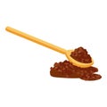 Spoon cocoa powder icon cartoon vector. Cacao bean Royalty Free Stock Photo