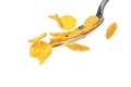 Spoon with cornflakes isolated Royalty Free Stock Photo