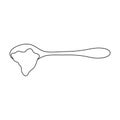 Spoon dough vector icon.Outline vector icon isolated on white background spoon dough.