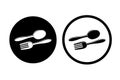 Spoon and fork icon. spoon and fork in circle good for restaurant. food icon vector illustration. Royalty Free Stock Photo