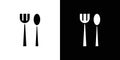 spoon and fork icon Flat fill set collection Royalty Free Stock Photo