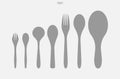 Spoon and fork icon set. Kitchenware sign and symbol. Vector Royalty Free Stock Photo