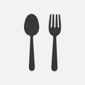 Spoon and Fork Icon Vector. Food, dining, bar, cafe, hotel, eating concept. Sign Isolated on white background Royalty Free Stock Photo