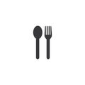 Spoon and fork icon and simple flat symbol for website,mobile,logo,app,UI Royalty Free Stock Photo