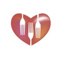 Spoon fork icon vector kitchen illustration Royalty Free Stock Photo