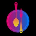 Spoon fork icon vector kitchen illustration restaurant Royalty Free Stock Photo