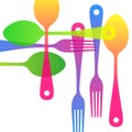 Spoon fork icon vector kitchen illustration restaurant