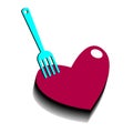 Spoon fork icon vector kitchen illustration Royalty Free Stock Photo