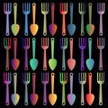 Spoon fork icon vector kitchen illustration Royalty Free Stock Photo