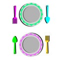 Spoon fork icon vector kitchen illustration Royalty Free Stock Photo