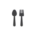 Spoon and fork icon vector Royalty Free Stock Photo