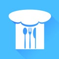 Spoon, Fork, Knife and Chef Hat Royalty Free Stock Photo