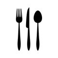Spoon, fork and knife icon Royalty Free Stock Photo