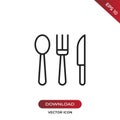 Spoon, fork and knife icon vector. Simple spoon, fork and knife sign in modern design style for web site and mobile app. EPS10 Royalty Free Stock Photo