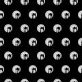 Spoon, Fork, knife and plate seamless pattern isolated on black background Royalty Free Stock Photo
