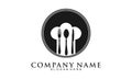 Spoon, fork and knife for restaurant vector logo Royalty Free Stock Photo