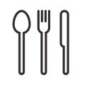 Spoon, fork and knife sign Royalty Free Stock Photo