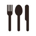 Spoon, fork and knife sign Royalty Free Stock Photo