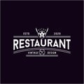 Spoon Fork Knife with star for Restaurant Bar Bistro Vintage Retro Logo design vector Royalty Free Stock Photo