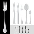 spoon fork knife vector