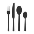 Spoon fork knife vector icon, restaurant symbol. Vector stock illustration Royalty Free Stock Photo