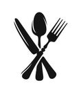 Spoon, fork and knife vector. Royalty Free Stock Photo