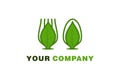 spoon and fork, leaf healthy food and drink logo. Royalty Free Stock Photo