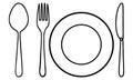 spoon fork plate knife Icon Vector Illustration Design Royalty Free Stock Photo