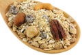 A spoon of Fruit, Nut, and Fiber Muesli Royalty Free Stock Photo