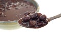 Spoon full of black bean soup Royalty Free Stock Photo