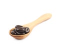 Spoon full of chocolate candies Royalty Free Stock Photo