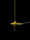 a spoon full of golden honey