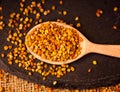 Spoon full of pollen- Bee Pollen Royalty Free Stock Photo