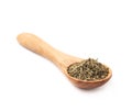 Spoon full of thyme seasoning Royalty Free Stock Photo