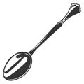 Spoon icon. Black steel cutlery. Dinner symbol