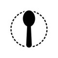 Black solid icon for Spoon, tablespoon and ladle