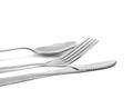 Spoon, knife and fork. flatware on white