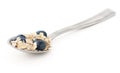 Spoon With Oatmeal and Blueberries Royalty Free Stock Photo