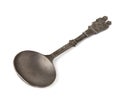 Spoon old close-up isolated on white Royalty Free Stock Photo