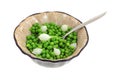 Spoon Peas Onions Serving Dish Royalty Free Stock Photo