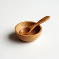 The spoon is placed inside the bowl, both aligned harmoniously Royalty Free Stock Photo