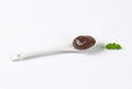 Spoon of plum jam Royalty Free Stock Photo