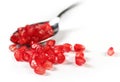 Spoon with pomegranate seeds isolated
