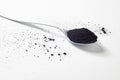 Spoon of powdered charcoal