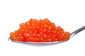 Spoon red caviar isolated Royalty Free Stock Photo