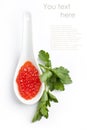 Spoon of red caviar isolated Royalty Free Stock Photo