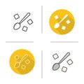 Spoon with refined sugar cubes icon