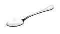 Spoon of salt, realistic 3D style. Teaspoon, tablespoon. Isolated on white background. Vector illustration.