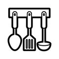 Spoon spatula and ladle. Vector illustration decorative design